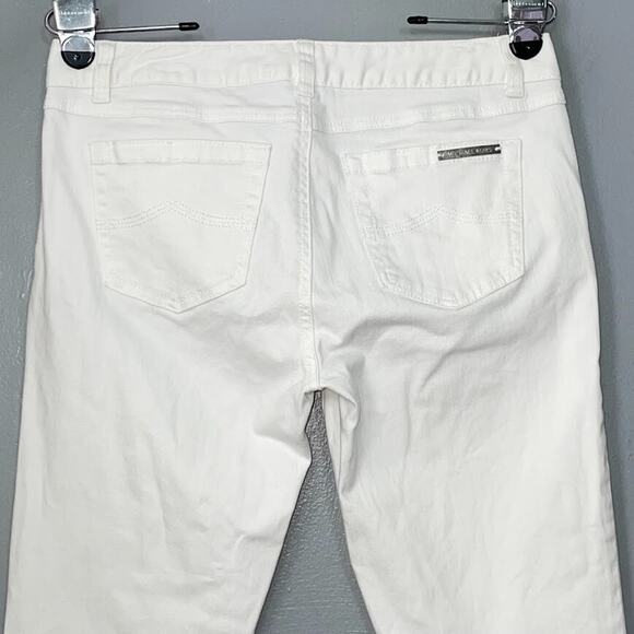 Michael Kors Womens Size 2 White Stretch Skinny Jeans Preppy Minimalist Chic - Picture 4 of 11